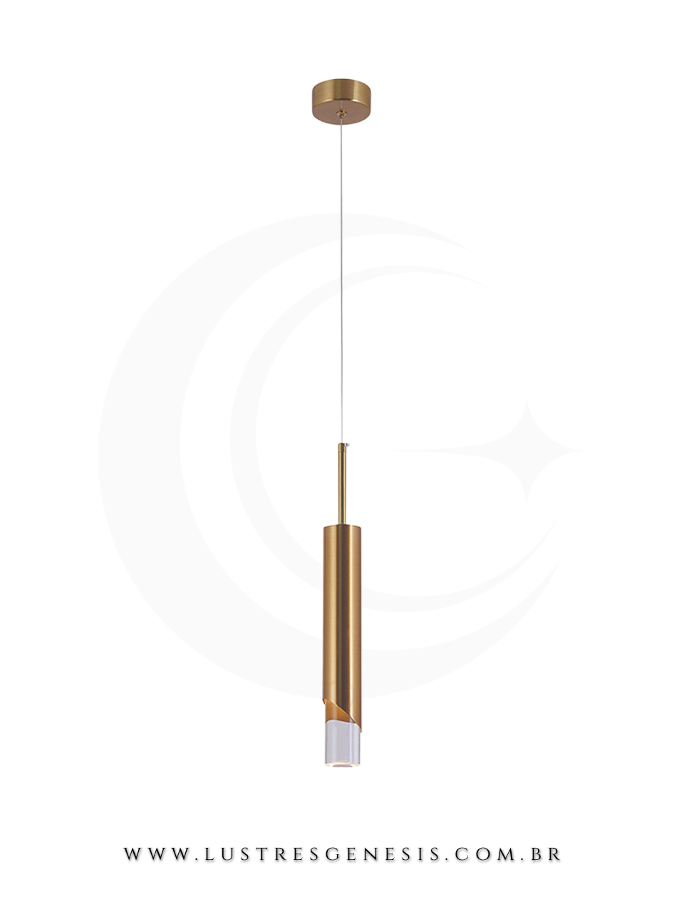 O Lustre Pendente em metal e silicone une elegancia e sofistiacao para o seu ambiente. Com LED integrado de 18W na luz amarela 3000K bivolt, mede 26x15cm e possui cabo de 1,5 metros.